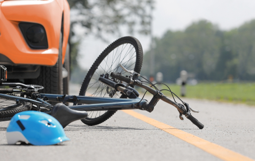 Accident,Car,Crash,With,Bicycle,On,Road