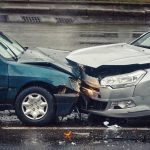 Car,Accident,On,Wet,Road,During,Rain,,Head,On,Collision