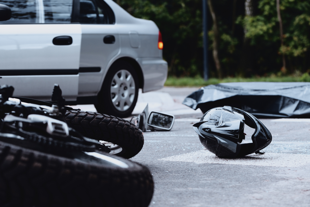 Motorcycle,Helmet,On,The,Street,After,A,Fatal,Accident,With